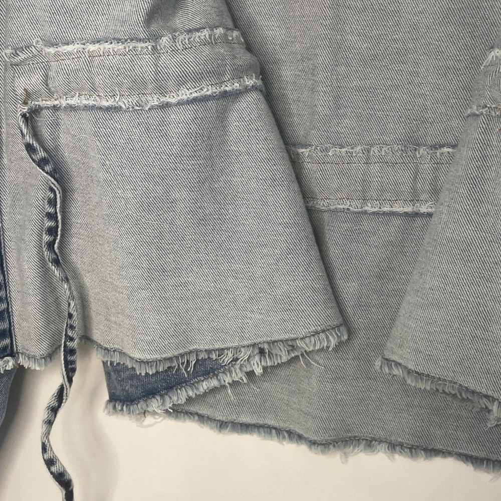 Womens Maurices Jean Denim Jacket Plus 0X Stretch Raw Hem Cowgirl Cinch Waist - Picture 13 of 16